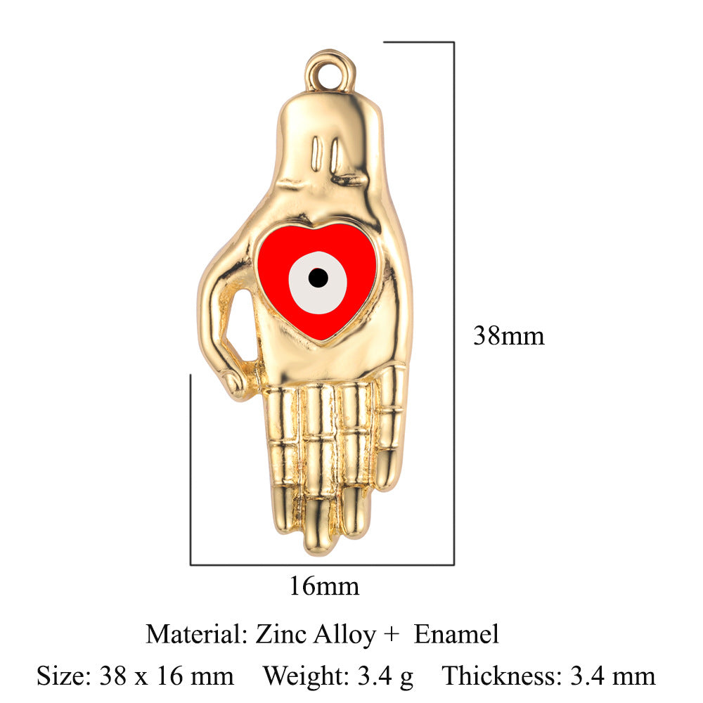 5 pcs/bag, palm eye, alloy necklace, earrings, pendant.