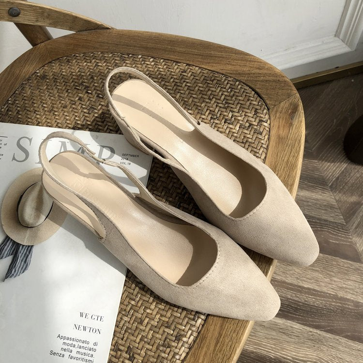 Suede chunky women's shoes