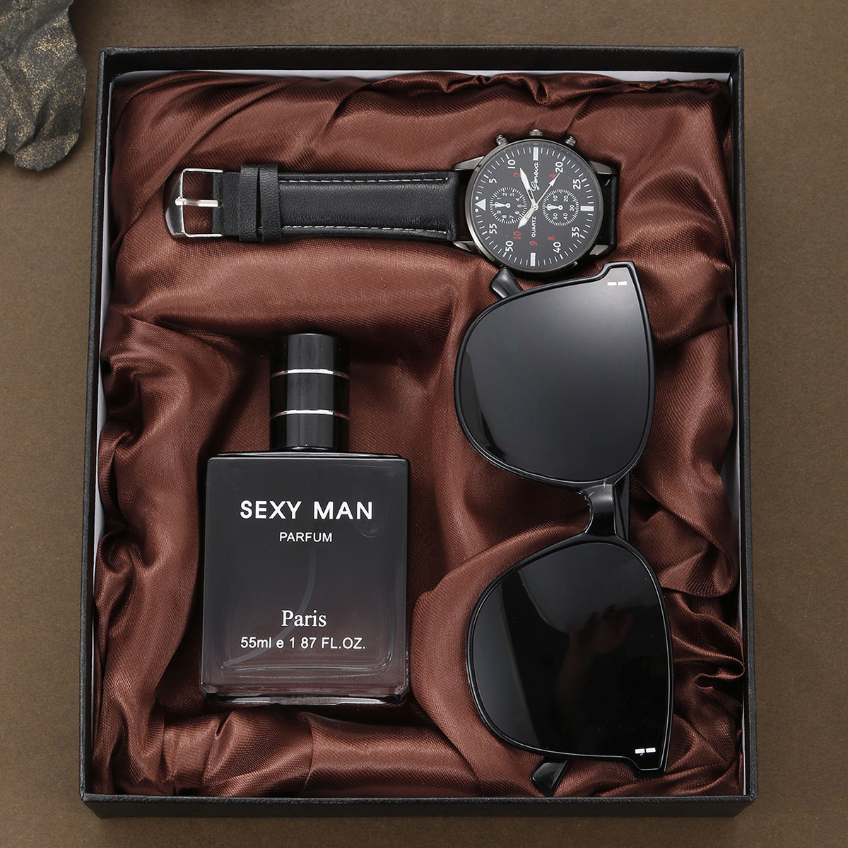 Belt watch perfume sunglasses gift box
