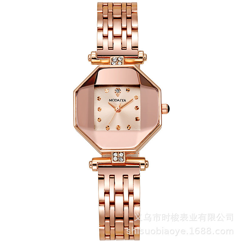 Reloj de cuarzo de moda para mujer en color verde pavo real