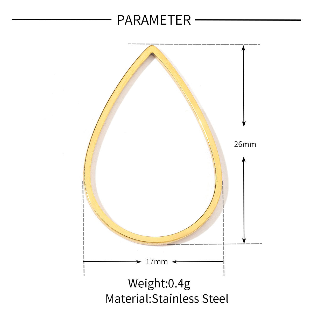 20 pcs/pack Geometric triangular round titanium steel pendant