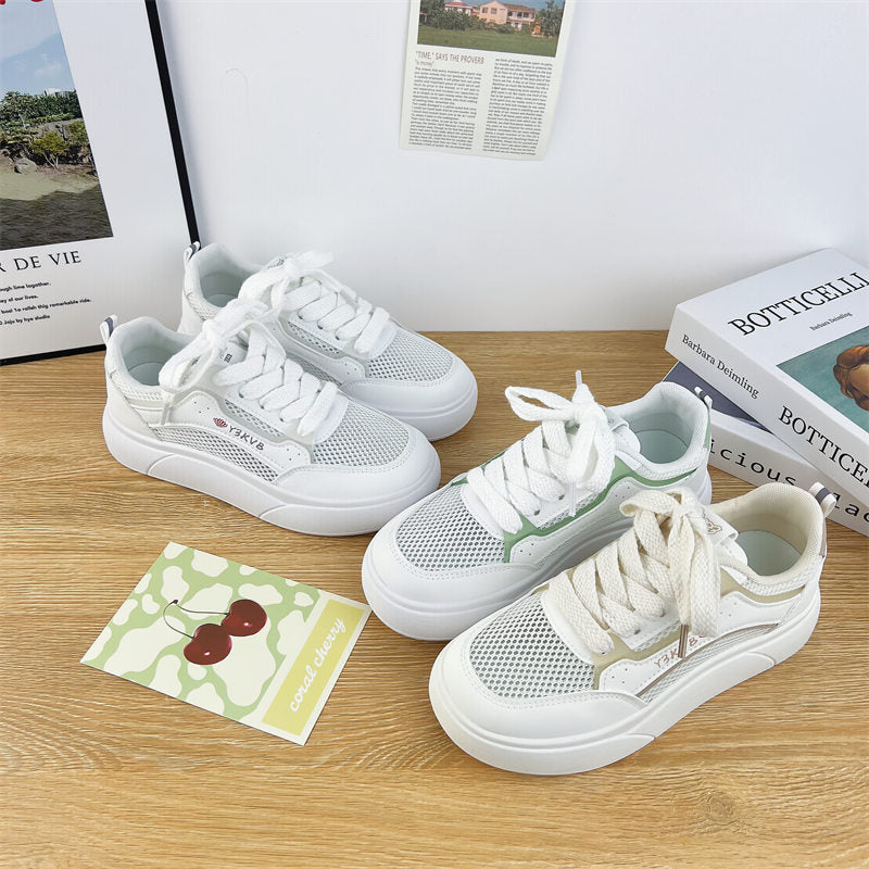 Thick-soled white shoes mesh breathable casual shoes