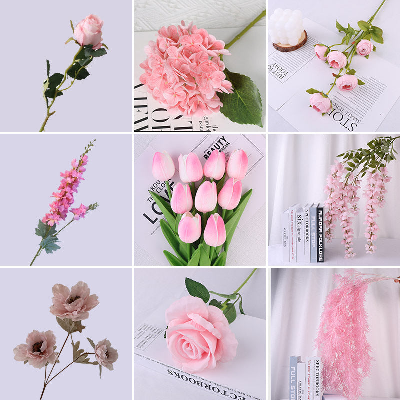 Flores artificiales rosas para boda.