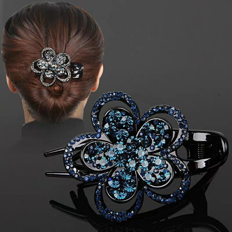 Disc hair five-petaled flower rhinestone grab clip headdress