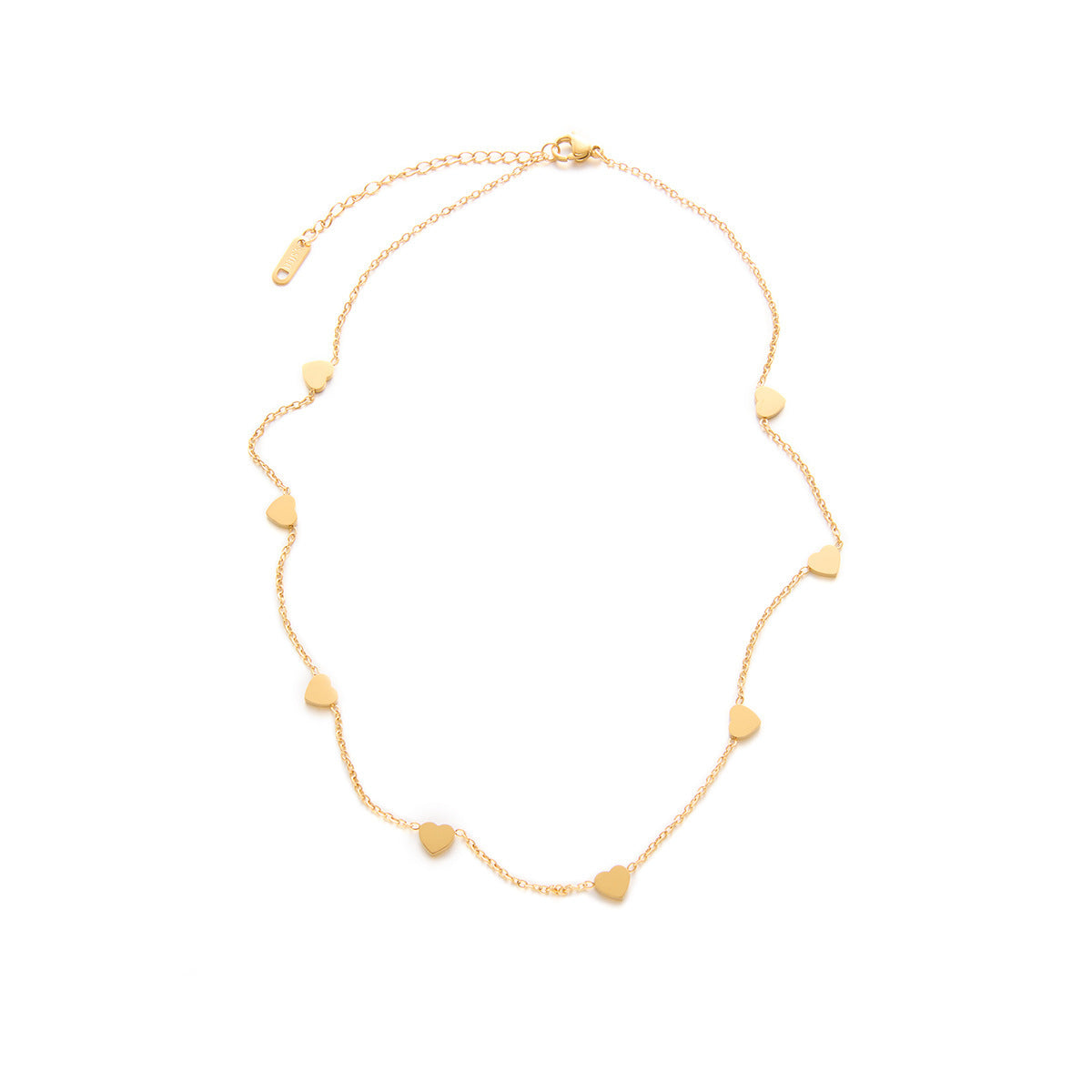 18K Gold Small Heart Necklace — Non-Fading Collarbone Chain