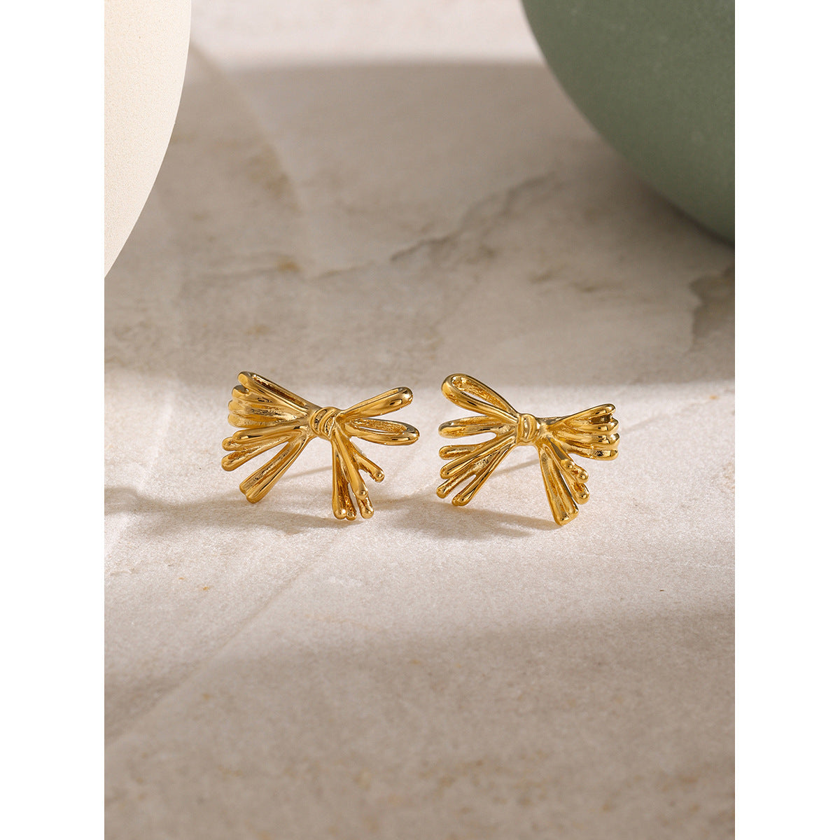 16k gold bow earrings for women