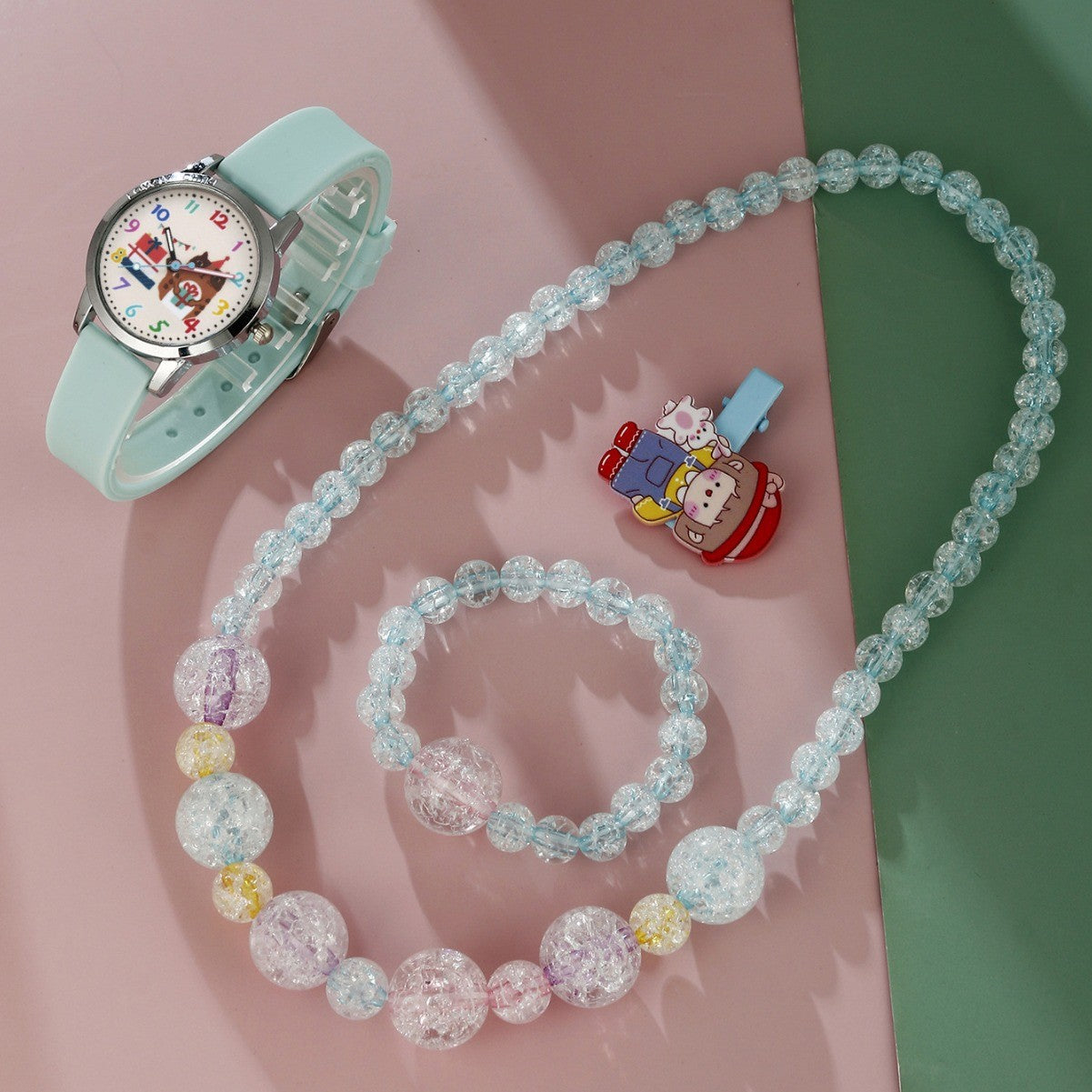 Silicone watch cartoon element jewelry set