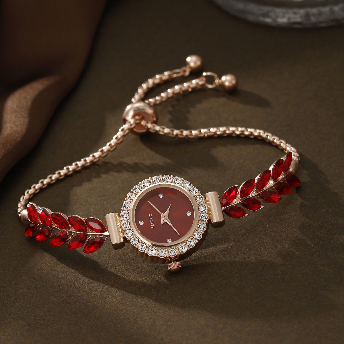 Quartz bracelet watch jewelry set