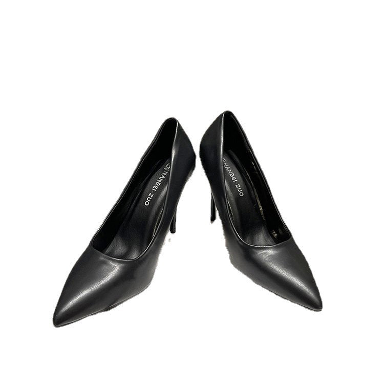 Thin heel pointed high heels women