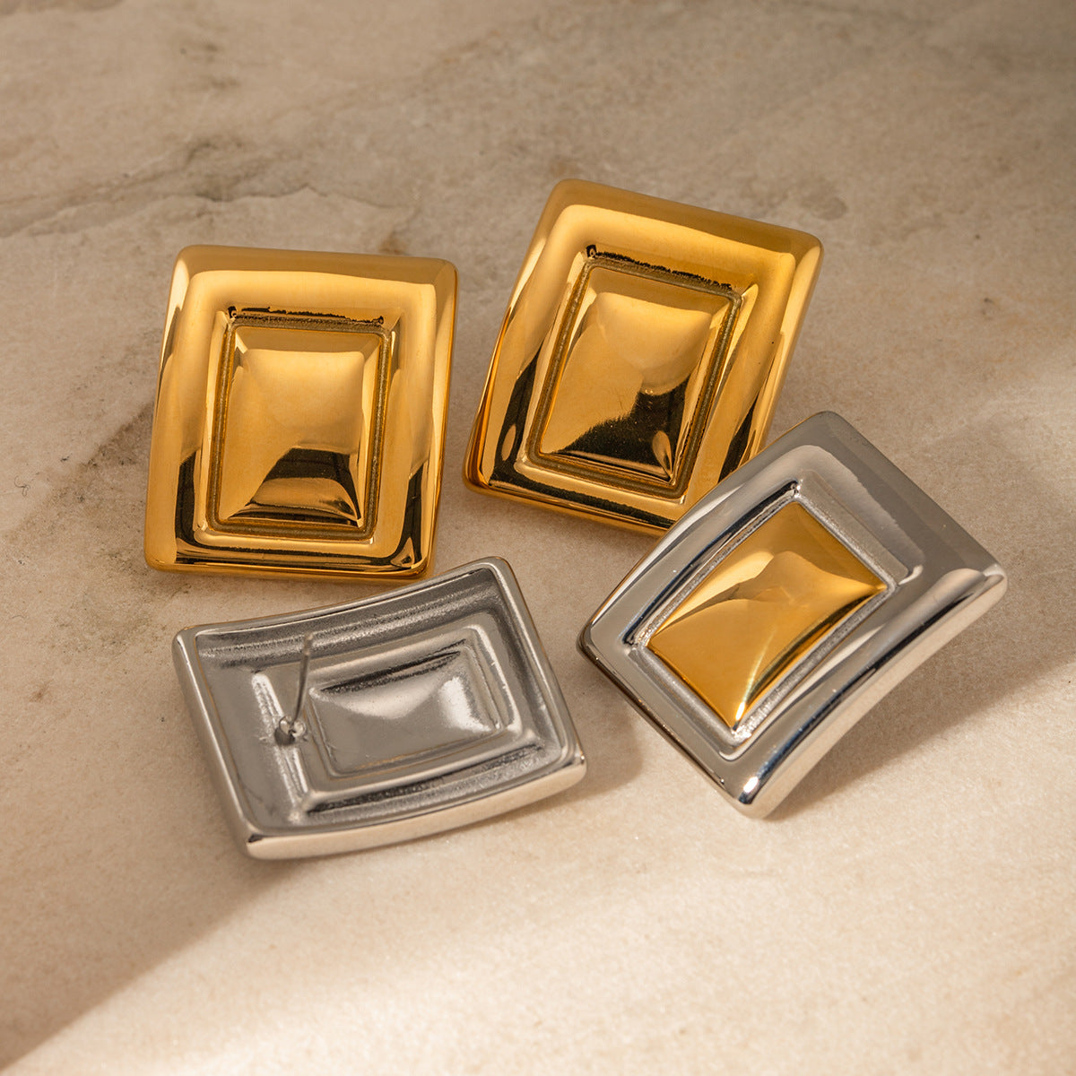 Rectangular shaped earrings