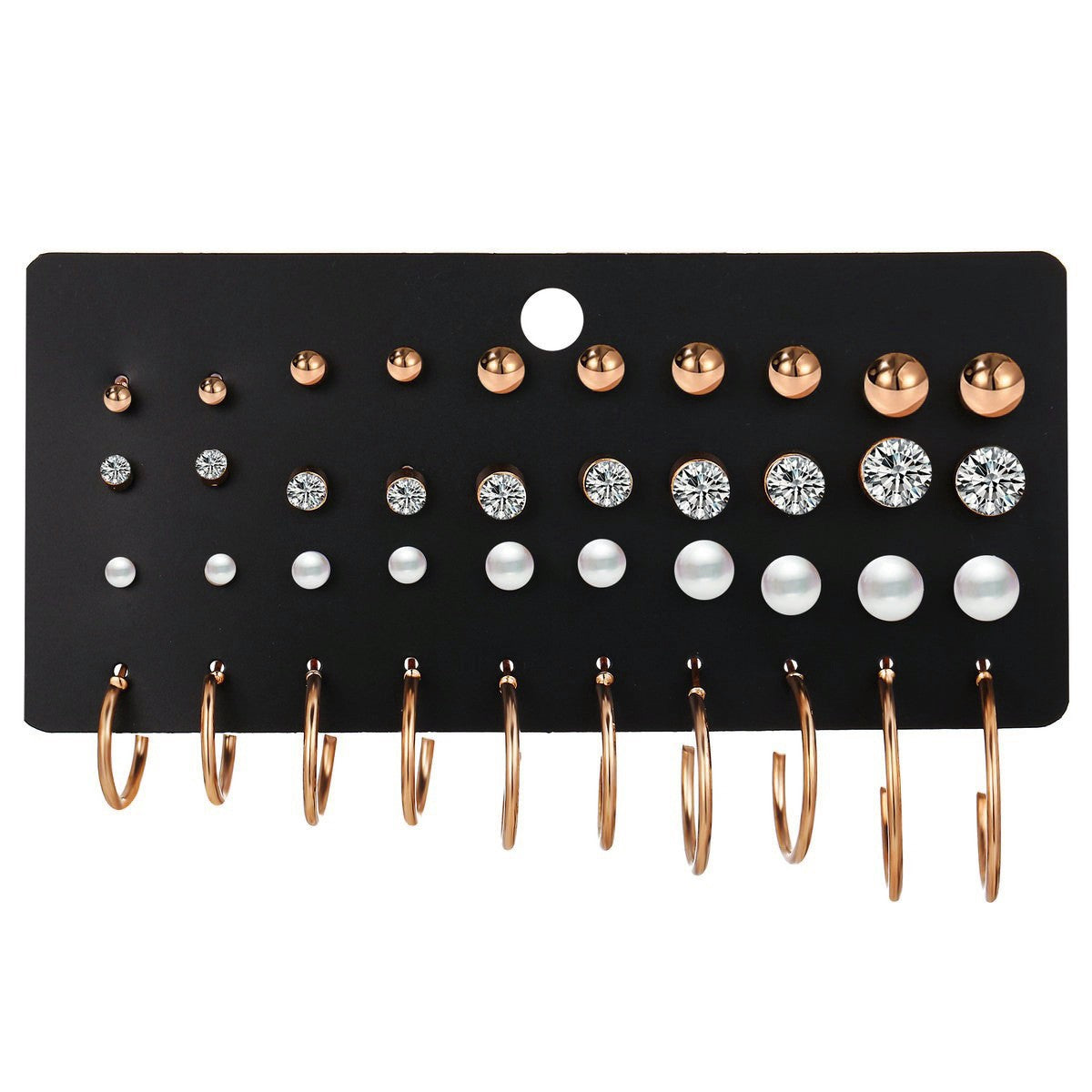 9-Pair Love Stud Earring Set