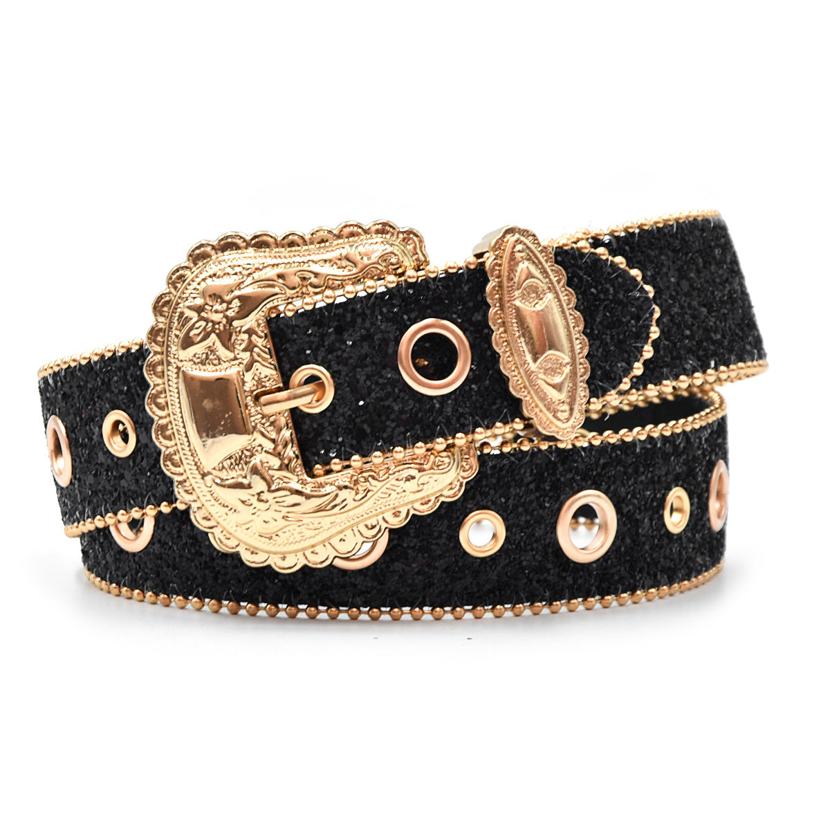 Rhinestone belt female ins wind thin belt