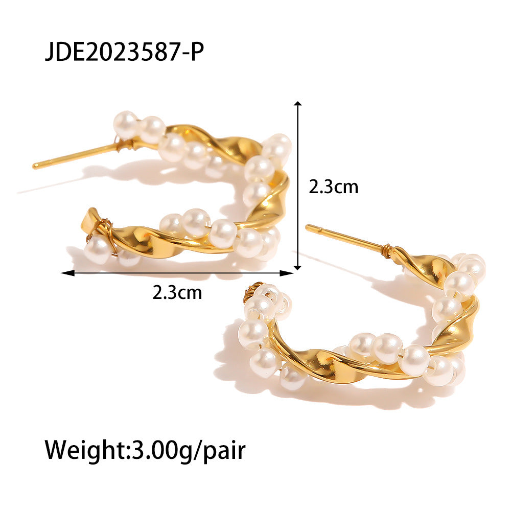 Green natural stone earrings