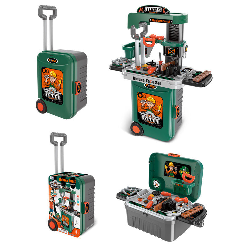 Juego de juguetes de simulación: utensilios de cocina de simulación, tocador, herramientas médicas, herramientas en uno, estuche de viaje con ruedas, juguete de educación temprana