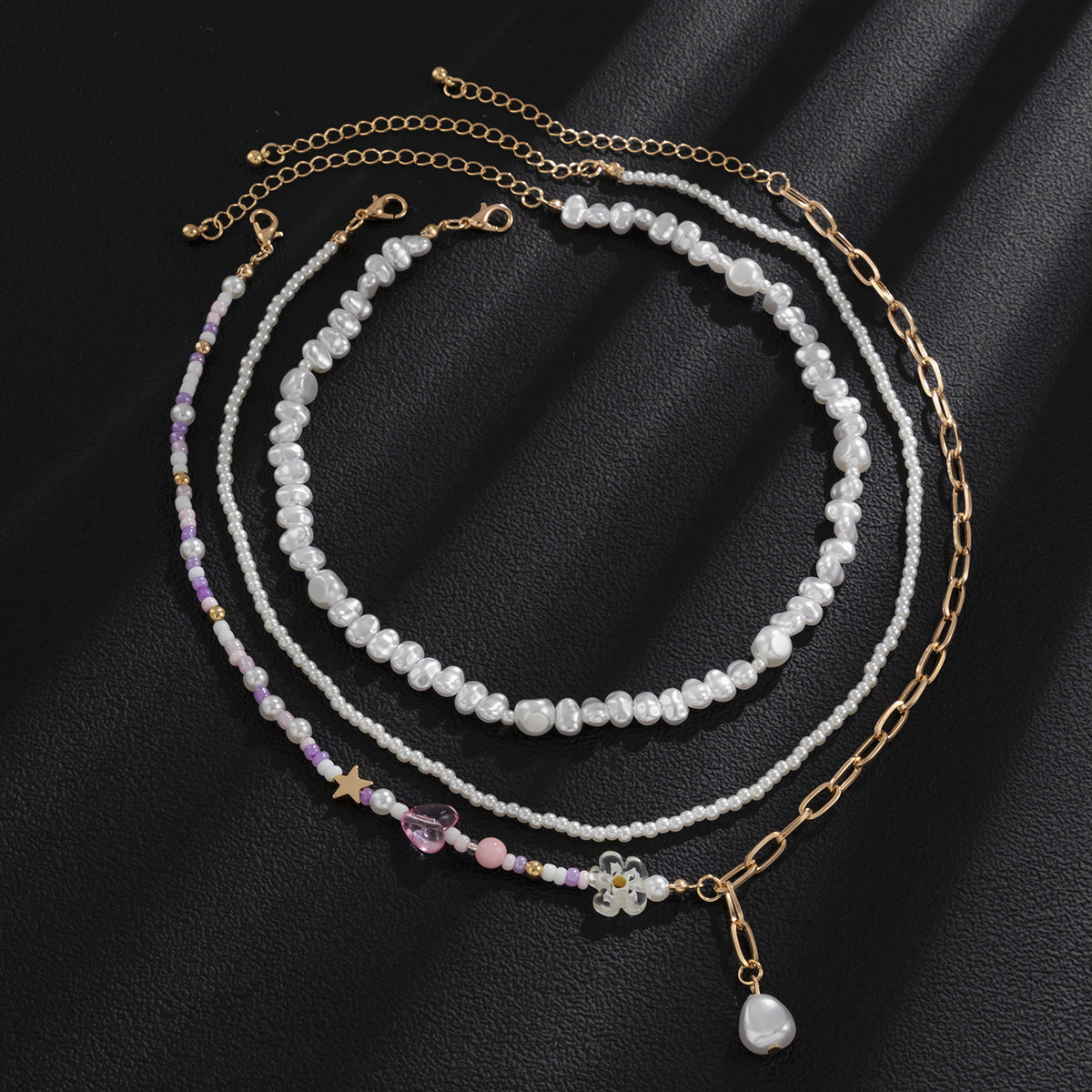 Splicing chain acrylic love necklace