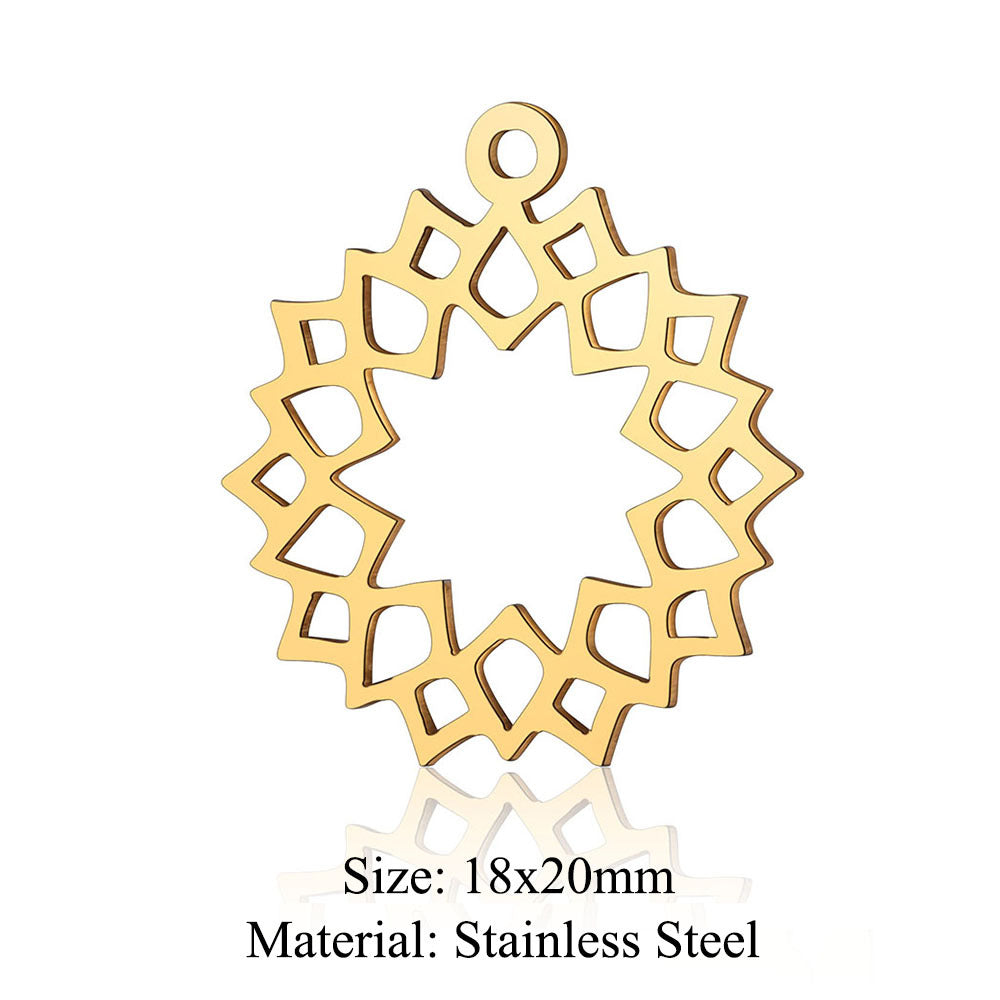 5 pcs/bag leaf flower titanium steel pendant four-leaf clover