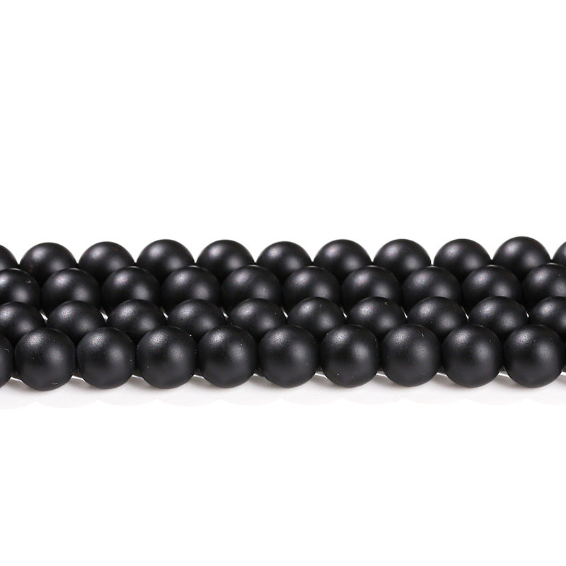 Frosted black agate loose beads