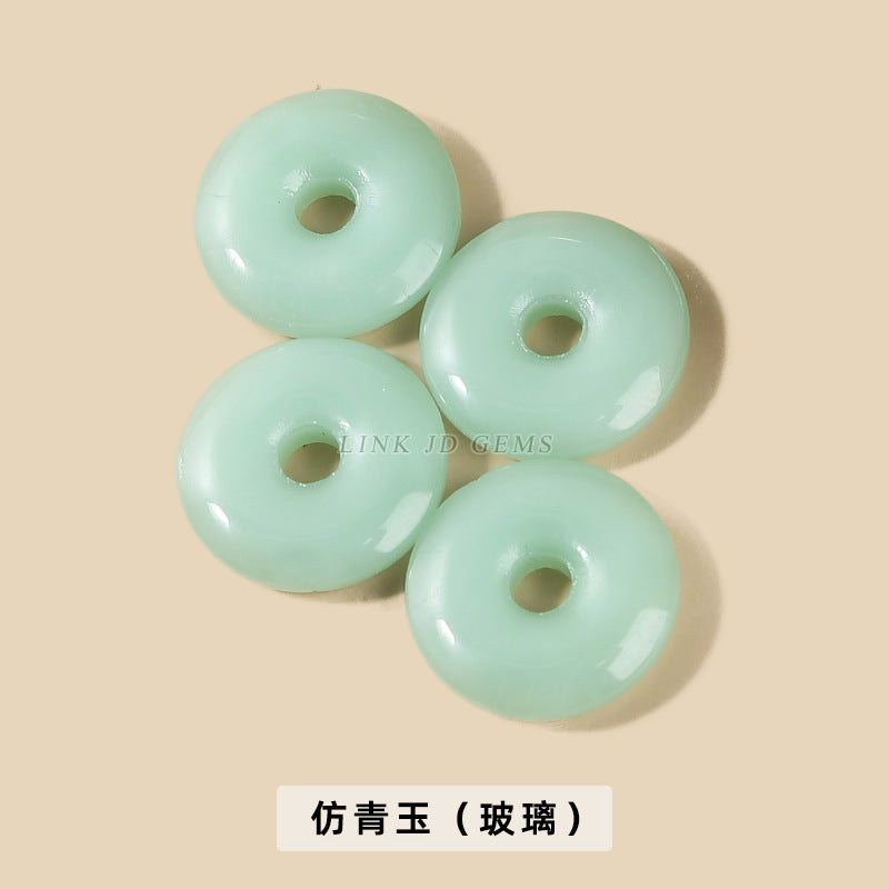 Colgante con hebilla de seguridad de cristal de jade de imitación de 10-20 mm