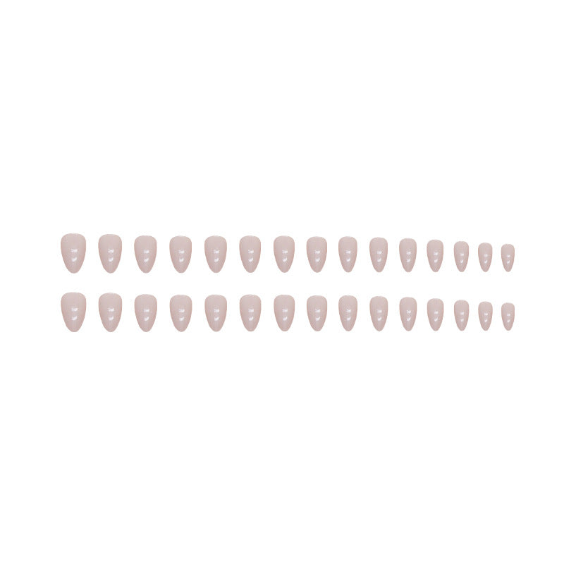 Nude Short Almond Fake Nails 30 Pieces