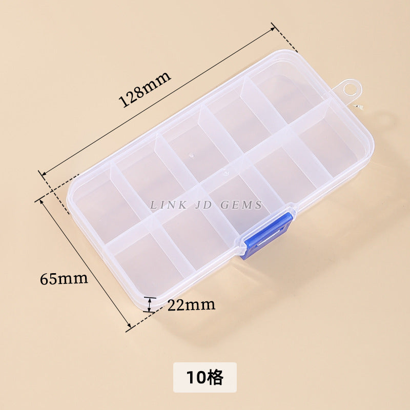 Caja de almacenamiento transparente de plástico PP de 10 rejillas y 15 rejillas
