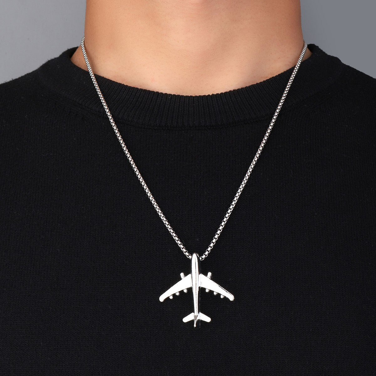 Collar con colgante de mahjong de oso de acero de titanio para hombre