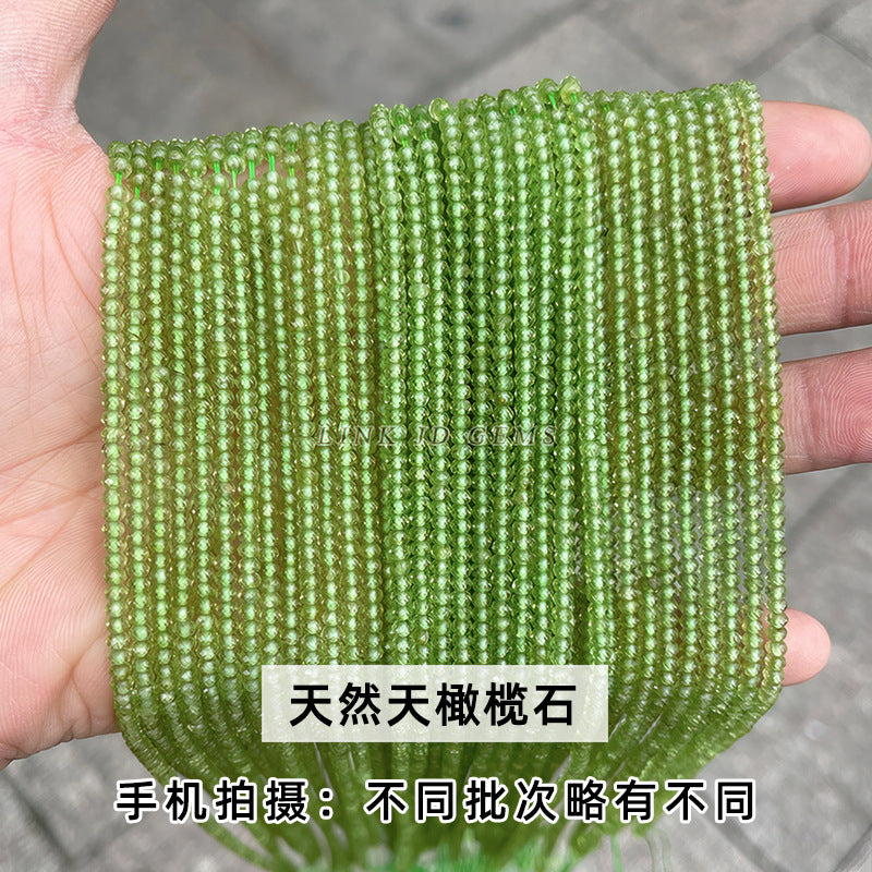 2 * 3Mm natural olivine cut abacus beads