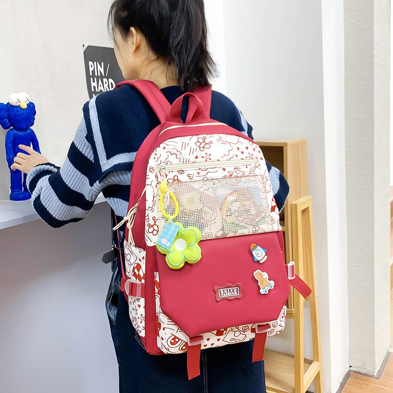 Mochila escolar de gran capacidad para estudiantes de 4 piezas