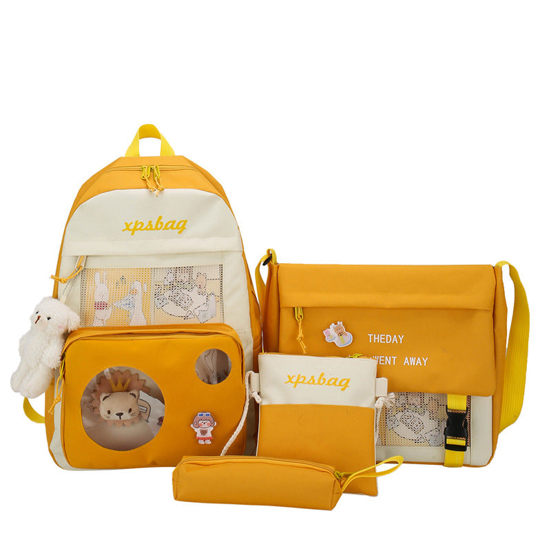 4-piece medium and casual student backpack wholesale