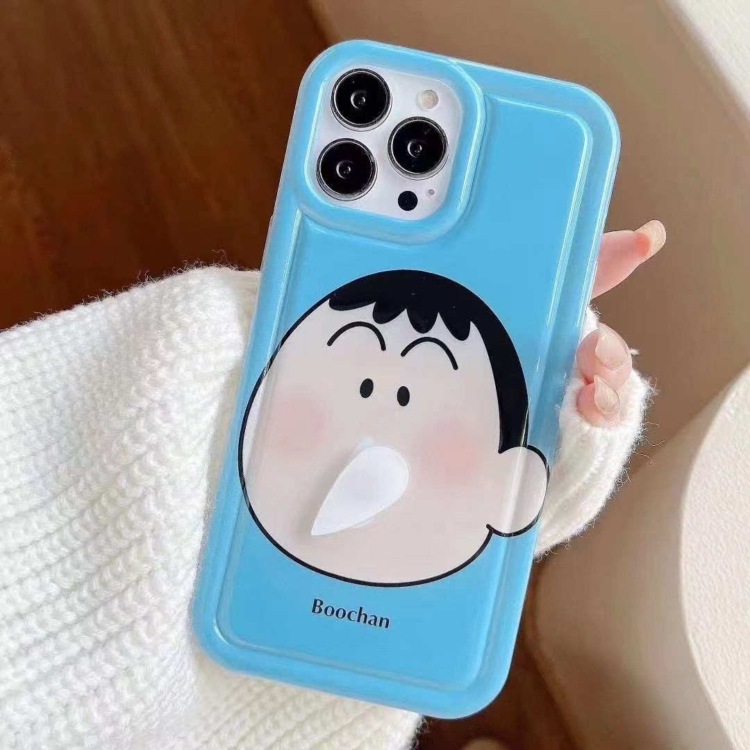 Apple 15 Pro Frame Airbag Cartoon Shin iPhone XR Rotating Sneeze Case