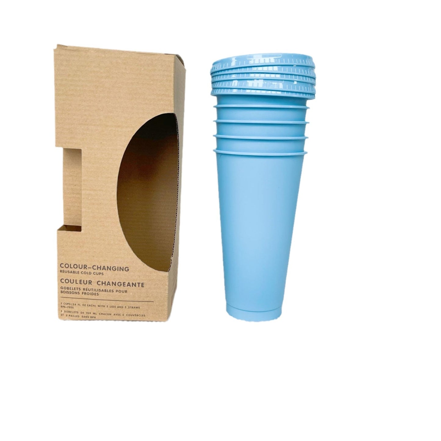 710Ml light blue straw cup
