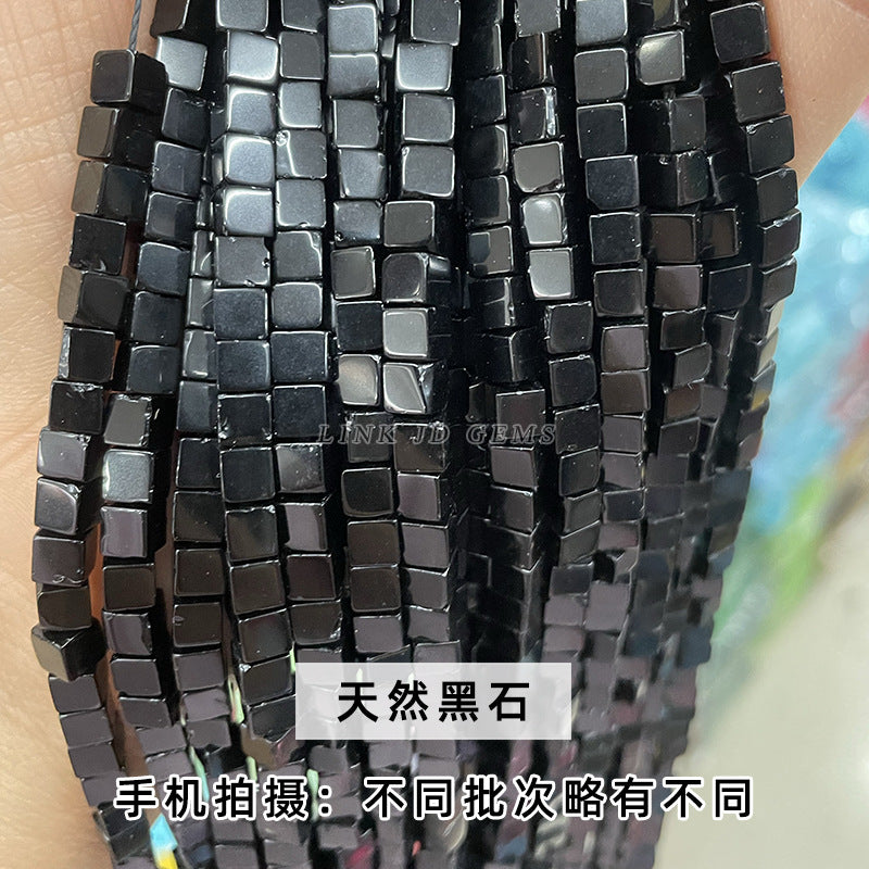 4 * 4 mm cuentas sueltas cuadradas de ágata de cristal