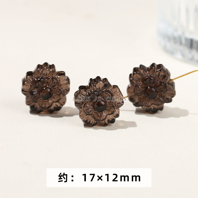 Obsidian carving ice obsidian nine-tailed fox loose beads