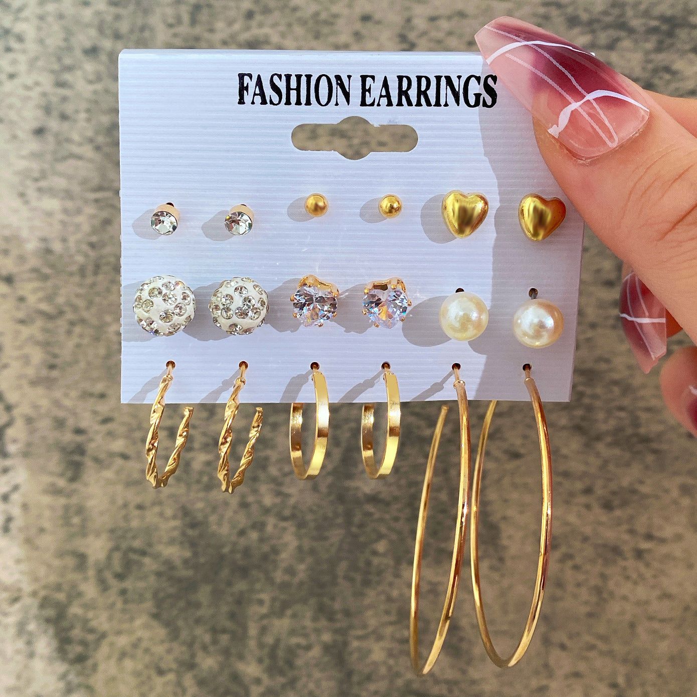 6-Piece Love & Pearl Earring Set