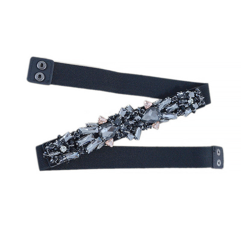 Rhinestone elastic belt