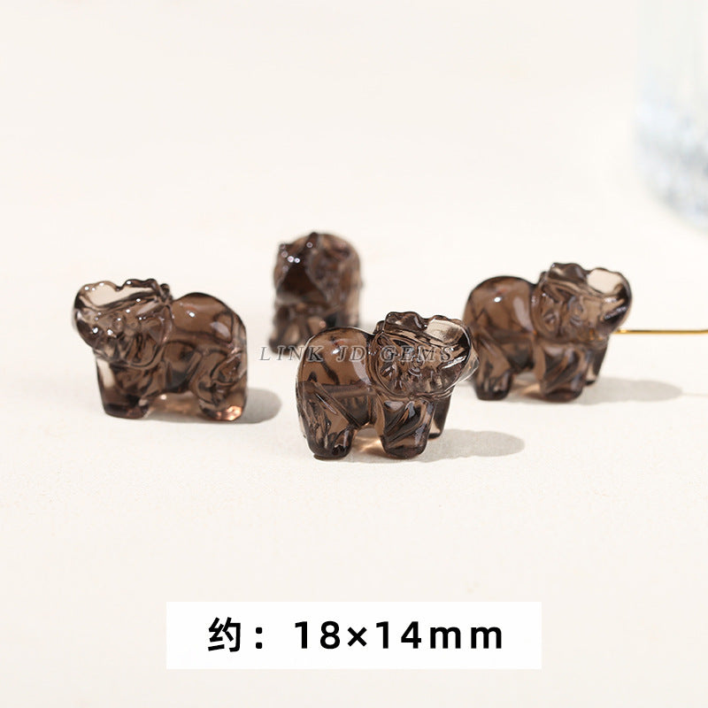 Obsidian carving ice obsidian nine-tailed fox loose beads