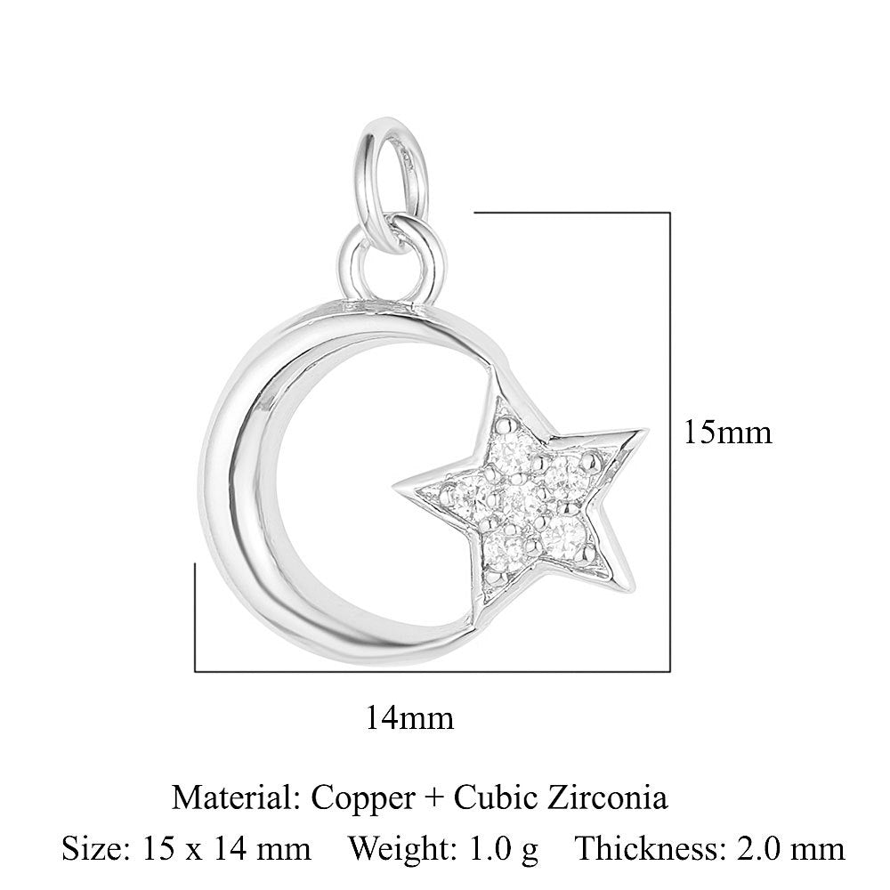 Sun Moon Stars Copper Zircon Eyes Palm Pendant
