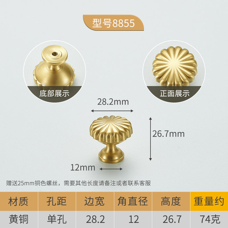 Solid brass cabinet door handle