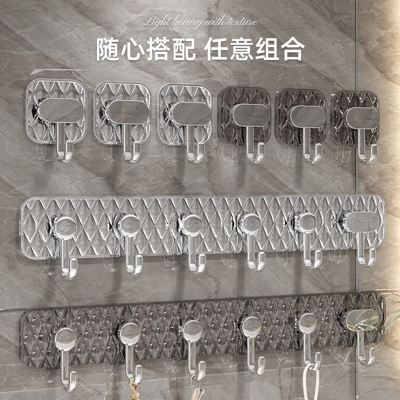 Transparent Row Adhesive Hooks No-Drill