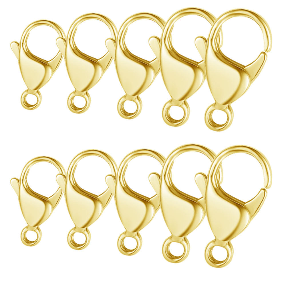 10pcs/pack Titanium steel mirror polished lobster clasp