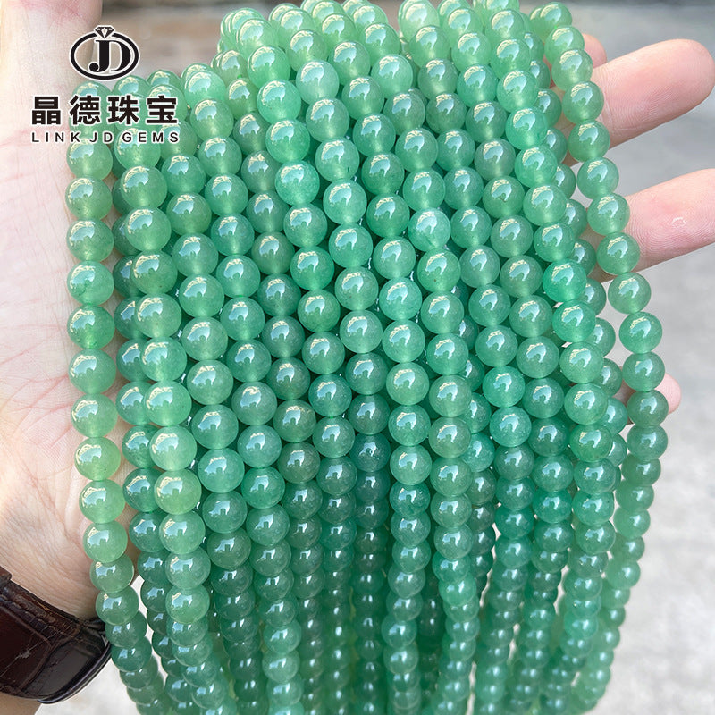 Green Dongling jade loose beads handmade beaded round beads