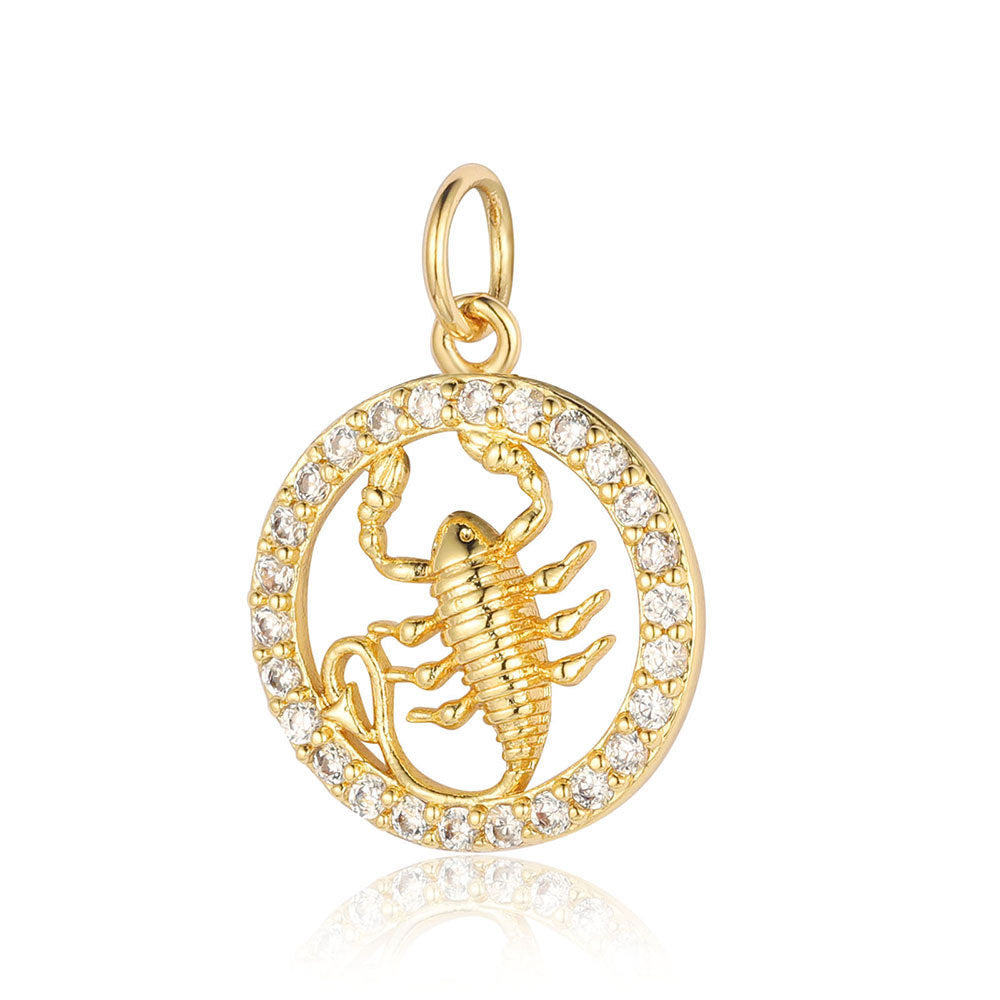 Twelve constellations copper zircon pendant DIY
