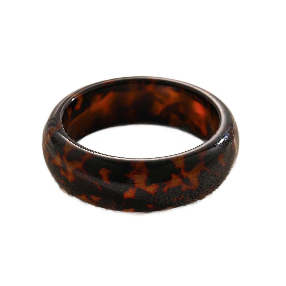 Leopard Print Resin Cuff Bracelet