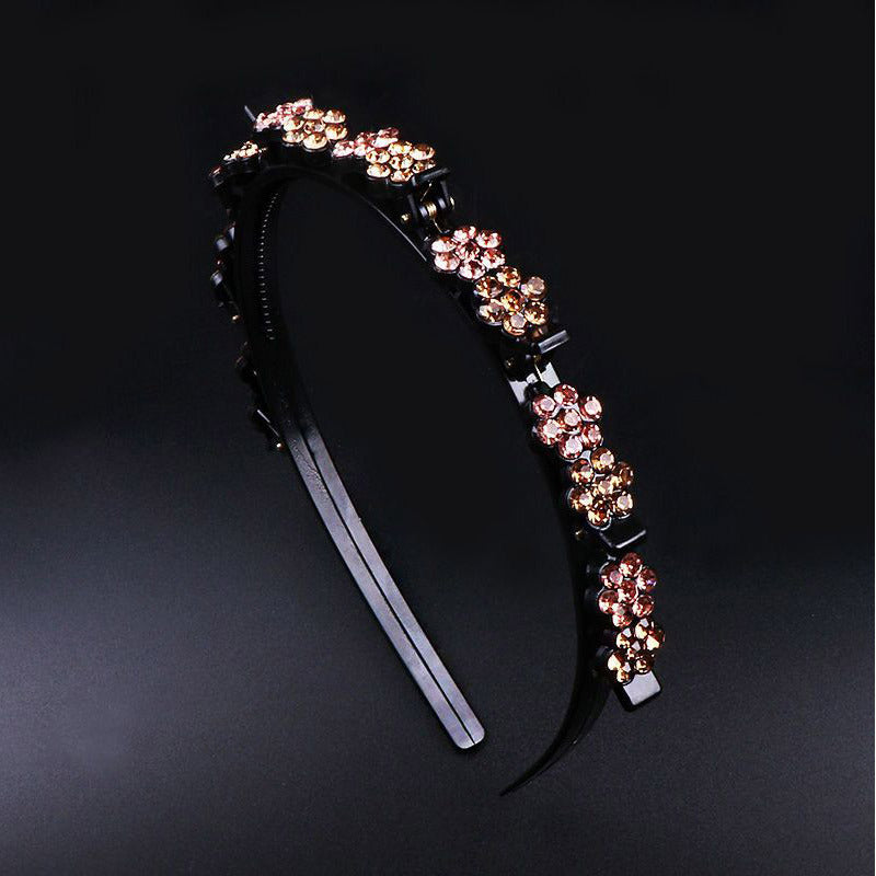 Plum blossom rhinestone broken hair headband