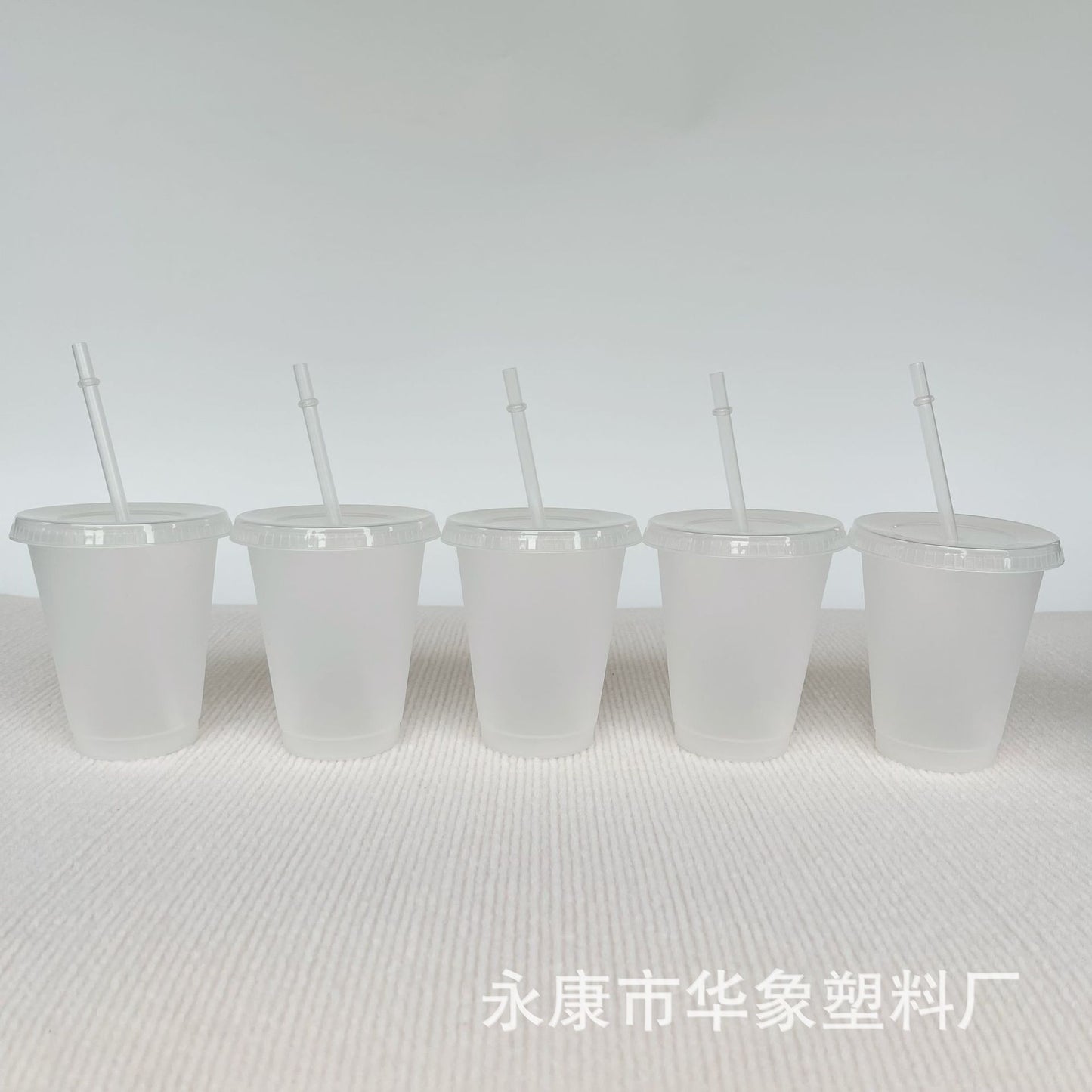 16Oz transparent pp plastic straw cup