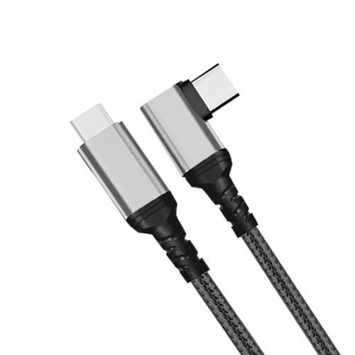 100W Angled Dual Type-C Nylon Braided PD Fast Charge Cable