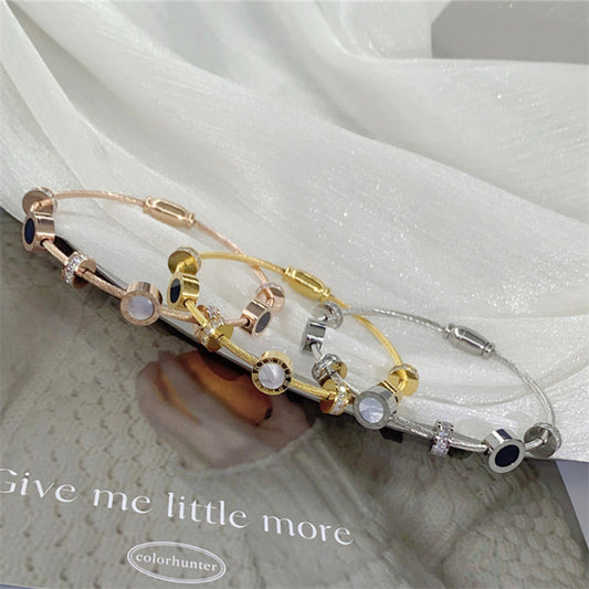 18K Titanium Steel Bracelet, Elegant Chic Magnetic Clasp