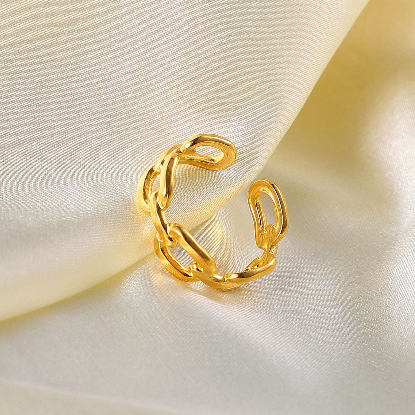 Square Buckle Chain Open Ring