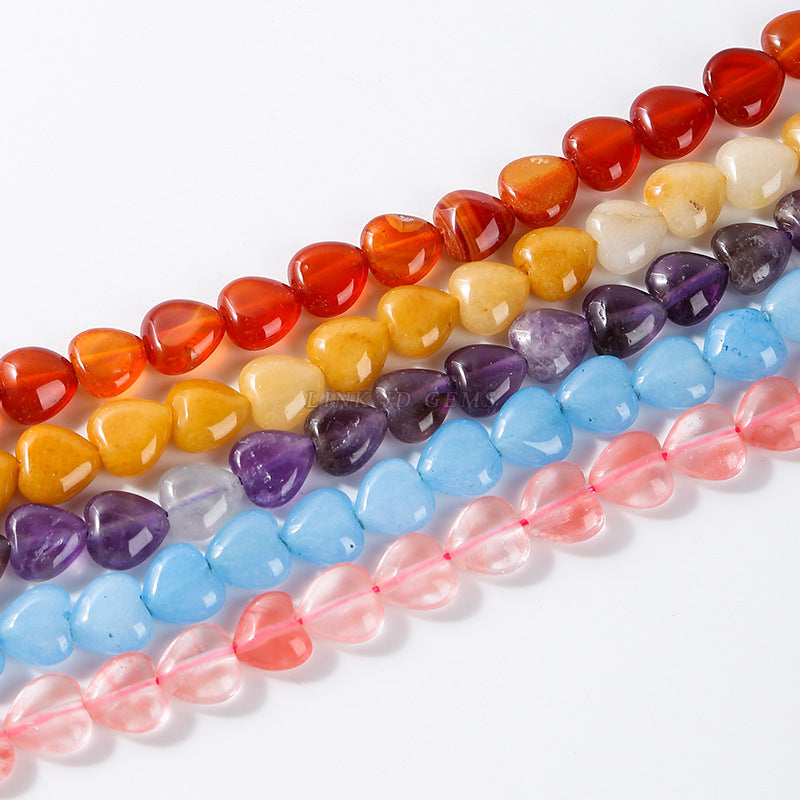 10 * 4Mm peach heart loose beads