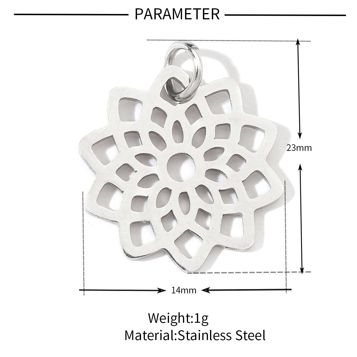 20 pcs/pack Flower Life Tree Titanium Steel DIY Pendant