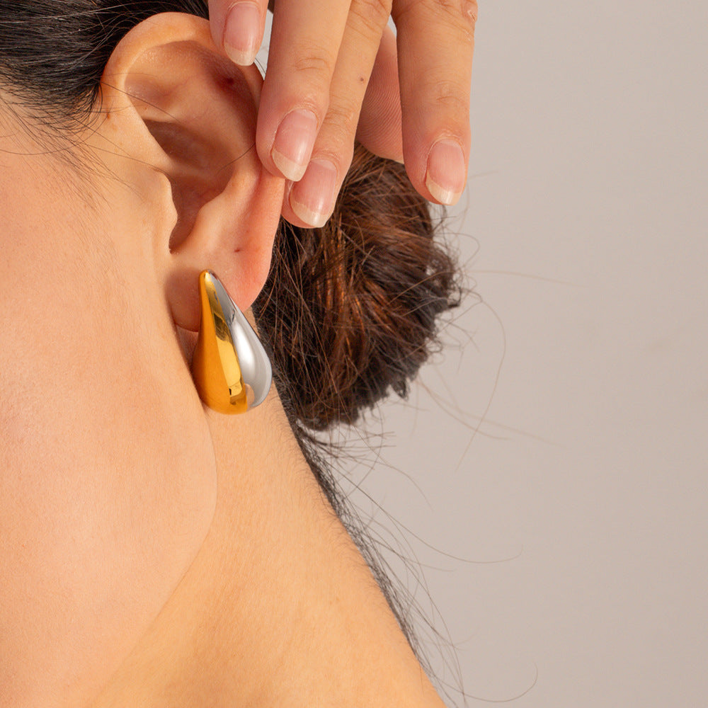 Water drop colorblock earrings